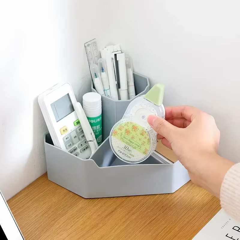 Organizador escritorio 4 compartimentos bolígrafos pintalabios cosméticos papelería - imagen 4
