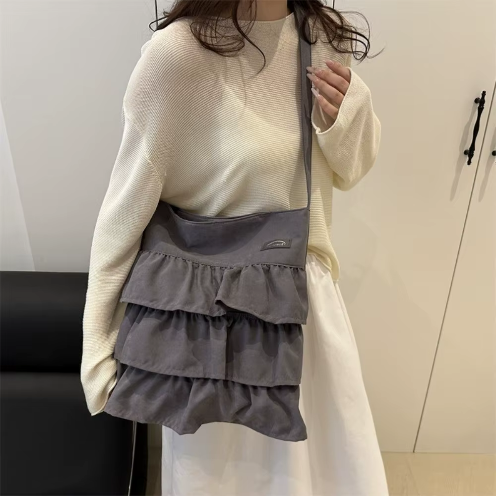 Bolso Tote de Tela con Volantes en Capas – Ligero y Espacioso