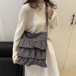 Bolso Tote de Tela con Volantes en Capas – Ligero y Espacioso