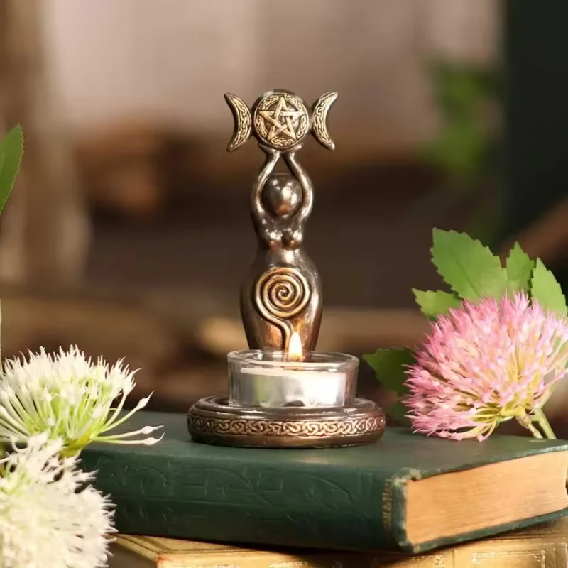 Candelabro de Resina Artesanal - Soporte para Velas Decorativo - imagen 4