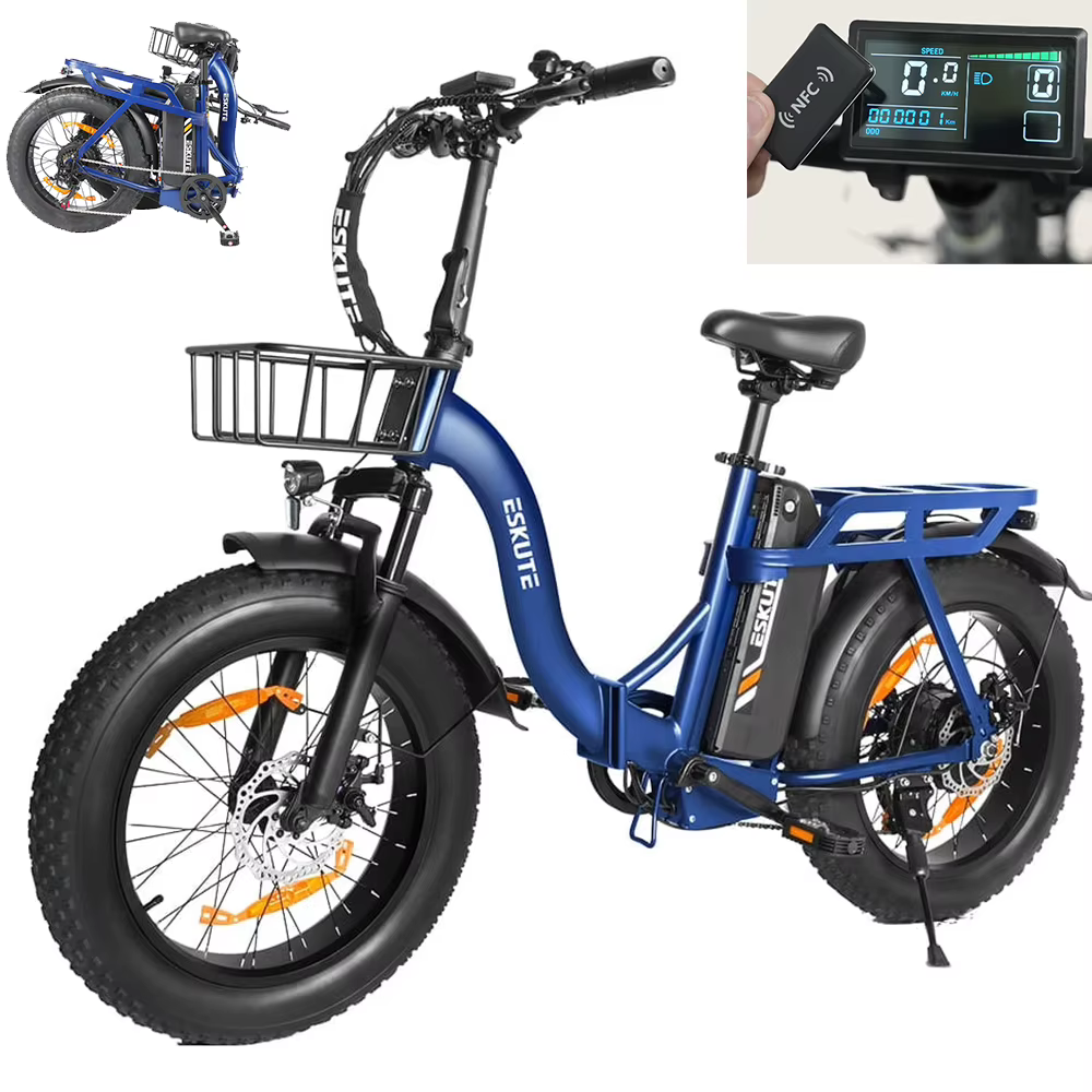 Eskute D202 Pro Bicicleta Eléctrica Plegable 20" – Autonomía 80km