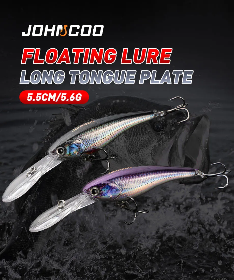Señuelo Minnow JOHNCOO 5,6g con colores impresos realistas