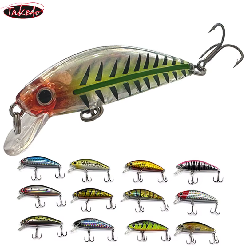 Señuelo Minnow Hundimiento Lento TAKEDO 50mm – VMC con Anzuelos Triples - imagen 2