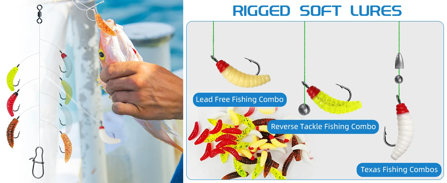 Montaje de pesca con gusano suave