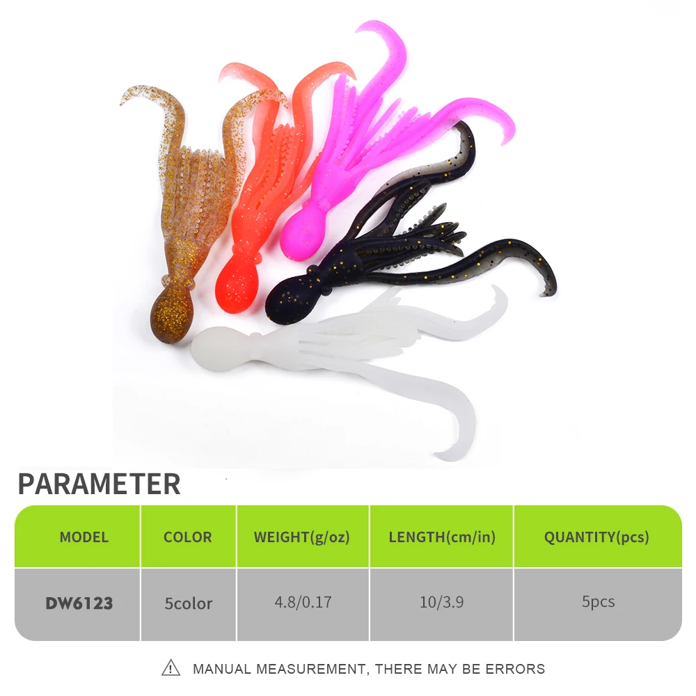 Vinilos pulpo con forma swimbait PROBEROS, resistentes a la mordida - imagen 3