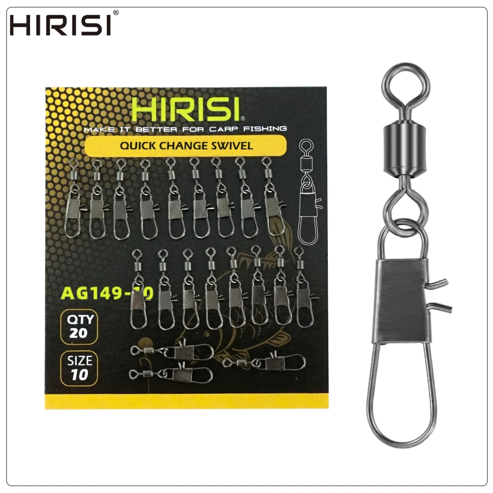 Conectores Hirisi de acero inoxidable para pesca de carpas