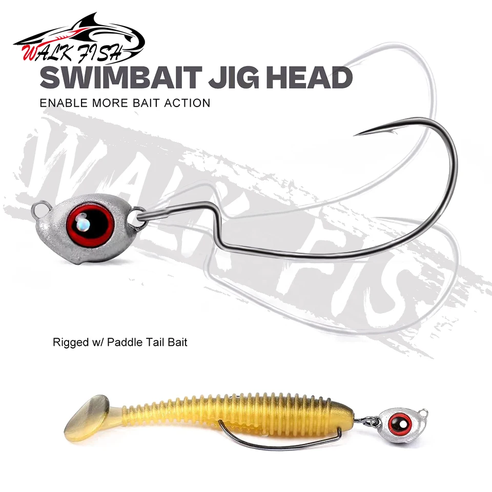 Lopen Vis Jig Head EWG Swimbait – Ojo 3D para vinilo de agua dulce - imagen 4
