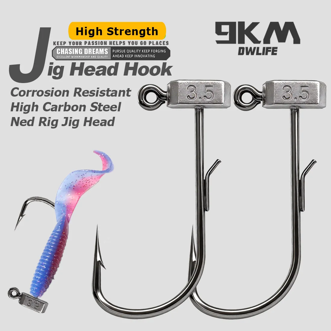 Anzuelos Jig Head Ned Rig con retenedor de alambre soldado para vinilo