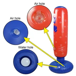 Saco de boxeo inflable PVC con base ponderada y soporte propio