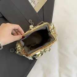 Bolso bandolera de fiesta con lentejuelas y perlas – Gran capacidad