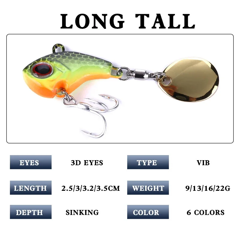 Señuelo VIB metálico – Wobbler spinner crankbait hundidor - imagen 5