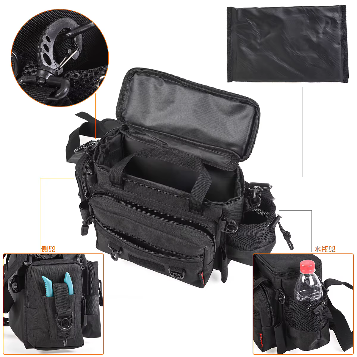 Bolso de pesca multifunción impermeable Oxford para carrete y señuelos - imagen 4
