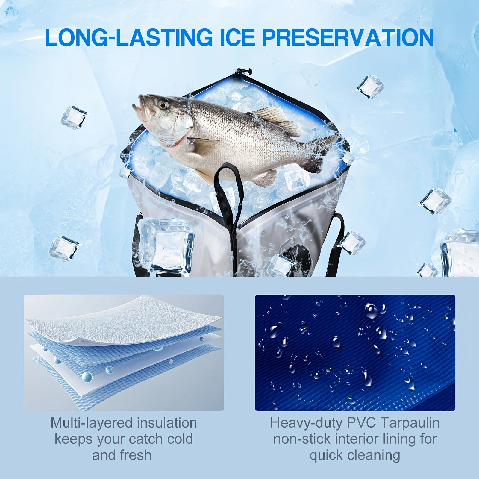 Goture Bolsa de pesca refrigerante portátil con capacidad para hielo - imagen 5