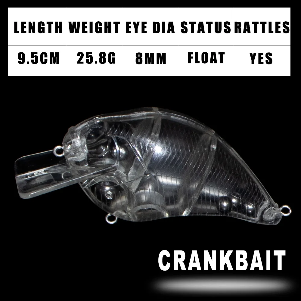Dr.Holife Crankbait flotador sin pintar con sonajero para pesca - imagen 4