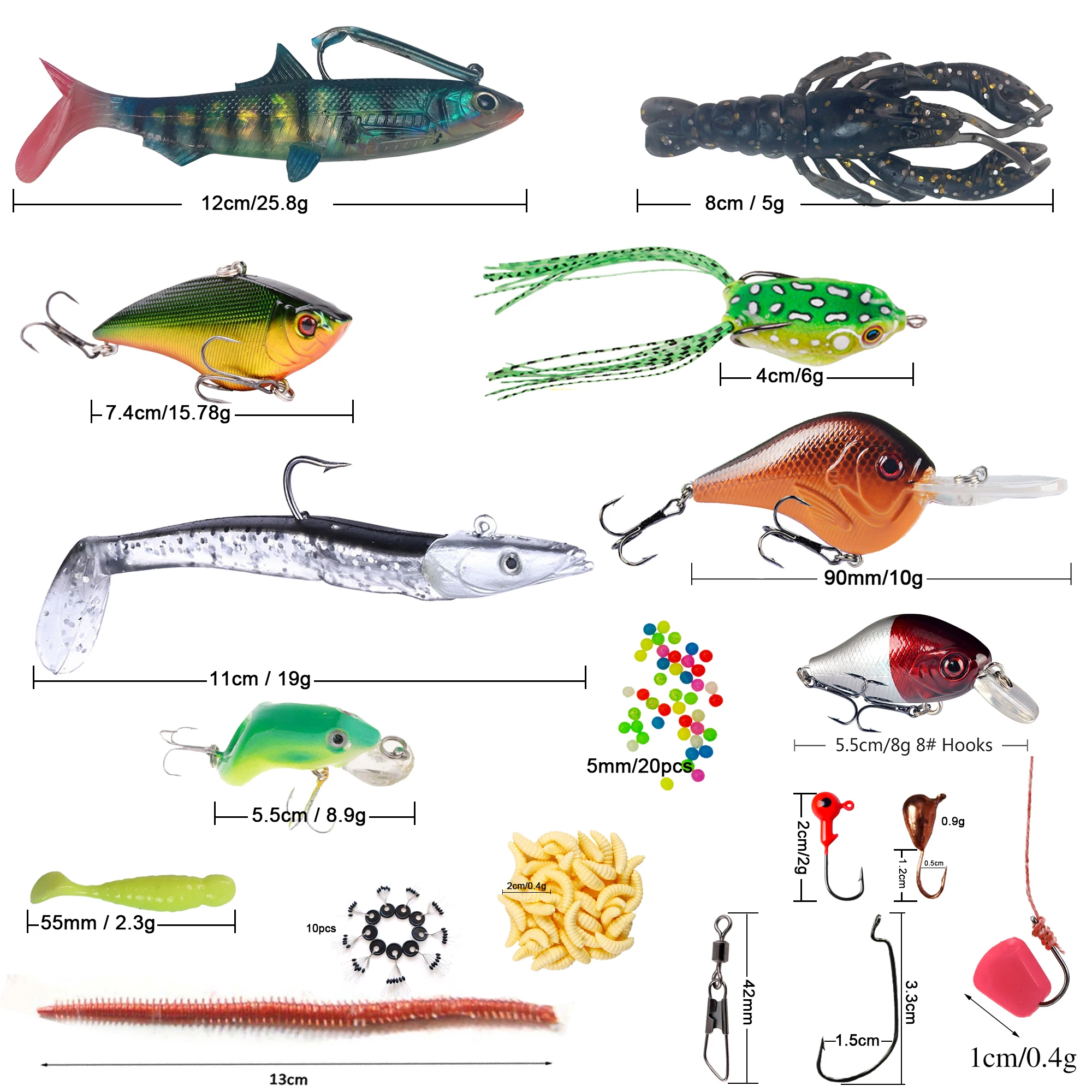 Spinners y crankbaits del set