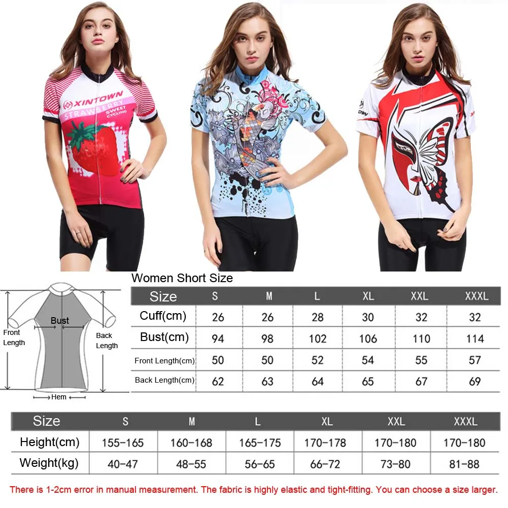 Camiseta de ciclismo para mujer con tejido de malla y diseño deportivo