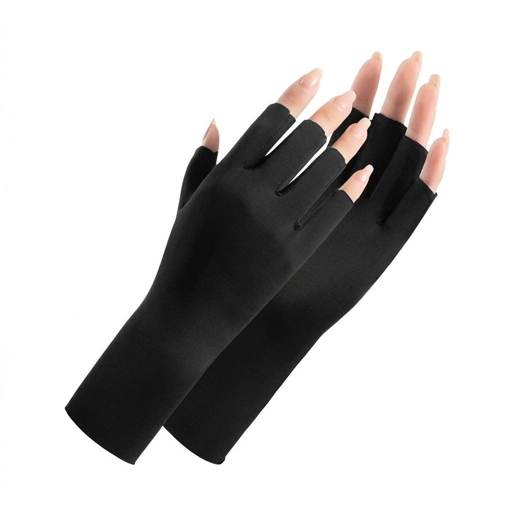 Guantes de ciclismo con diseño de medio dedo y ajuste elástico