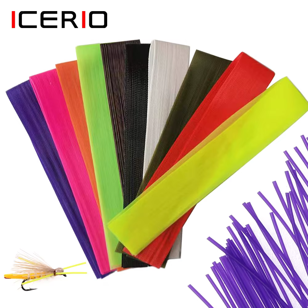 ICERIO Cuerdas redondas de goma realistas para mosca streamer - imagen 2