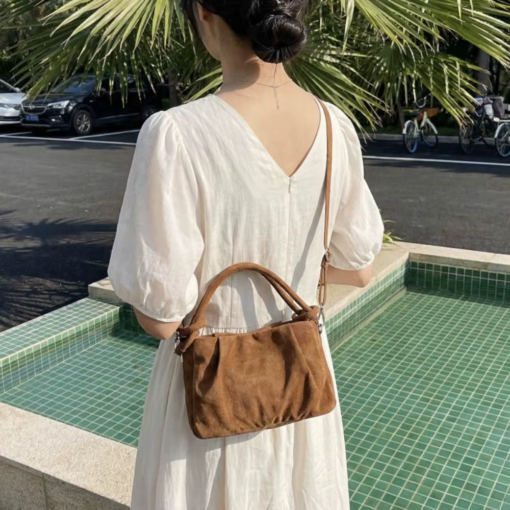 Bolso Bandolera Cuero Ante Mujer – Cierre Magnético Casual - imagen 3