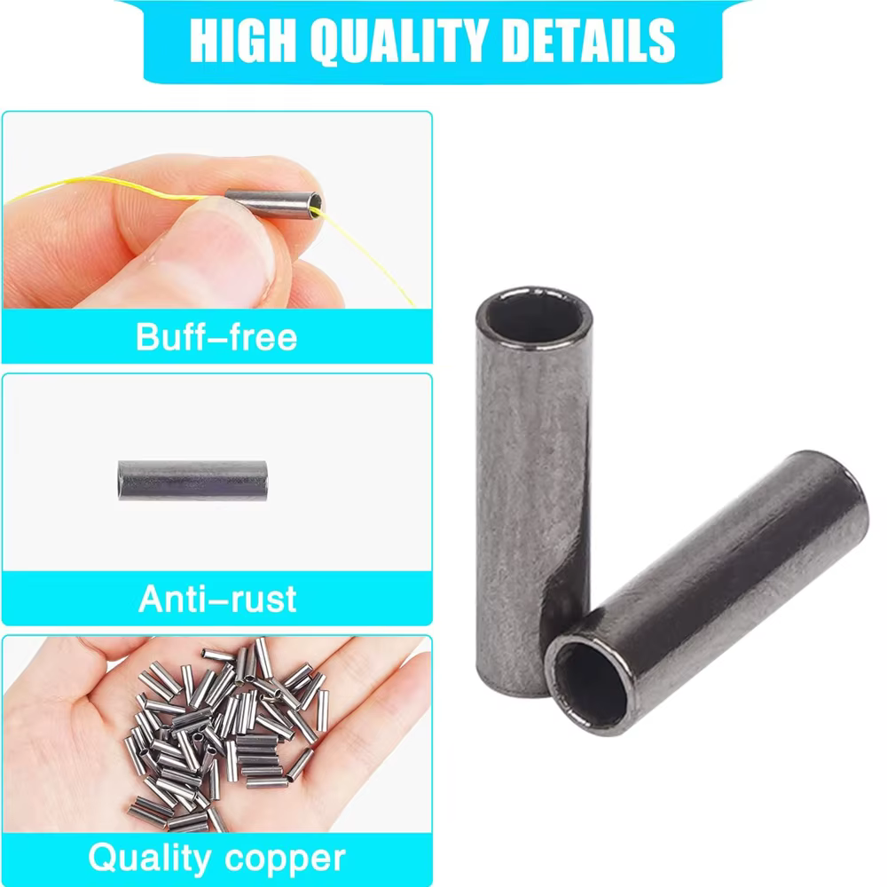 Manguitos de engarzado cobre – Conector para aparejo de pesca - imagen 3