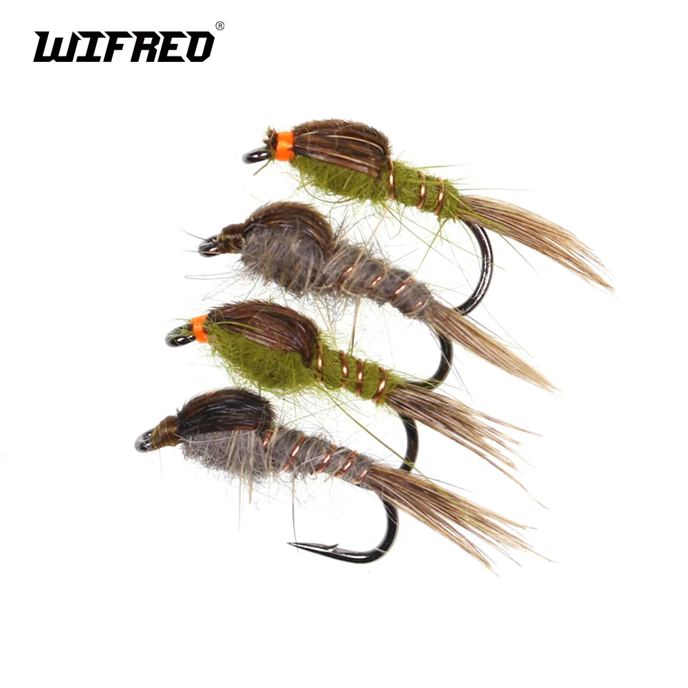 Wifreo Moscas Secas Ninfa Oreja de Liebre #14 – 8 Ganchos con Púas