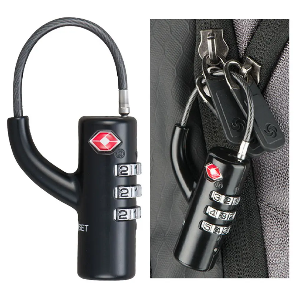 Candado TSA con cable de acero para equipaje con combinación