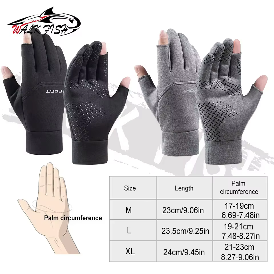 WALK FISH guante de pesca unisex táctil con dos dedos y forro polar - imagen 4