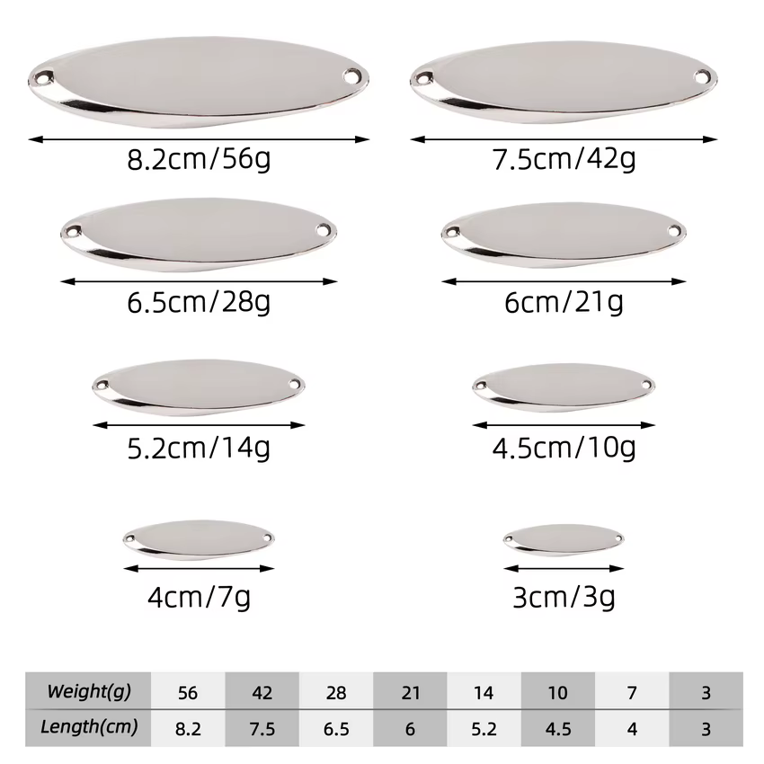 Spinner metálico con anzuelo triple – Cuchara para agua dulce y salada