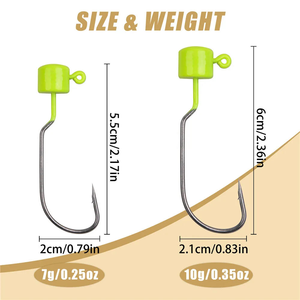 Kit Ned Rig 15 uds – Anzuelos offset weedless 7g/10g lubina - imagen 3