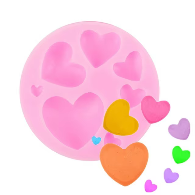 Molde silicona corazón flexible para fondant – Utensilio repostería - imagen 5