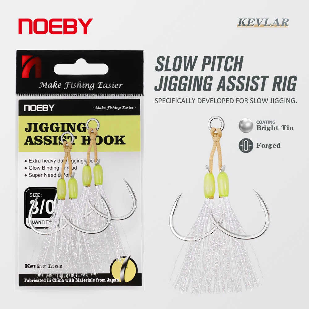 Noeby anzuelos jigging asistencia lenta 36kg resistencia marina