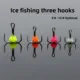 Anzuelos triple para pesca en hielo de acero carbono alto con púas - imagen 4