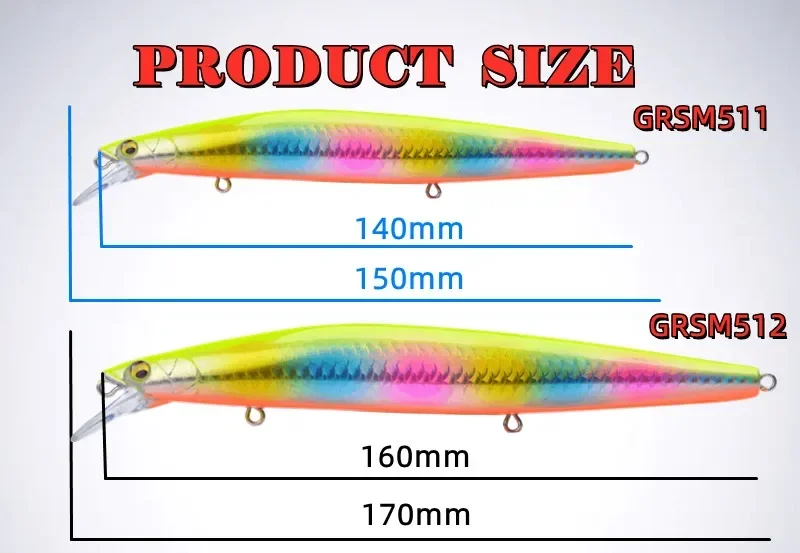 Jerkbait/wobbler de cebo duro artificial para agua salada