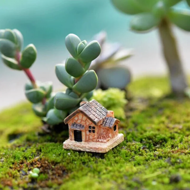 Mini casa de muñecas de resina decorativa estilo aleatorio jardín - imagen 3