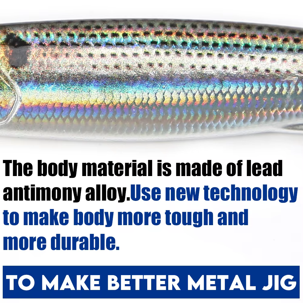 B & U Cuchara Jig 3D Metalica Senuelo para Lubina pesca agua salada - imagen 2