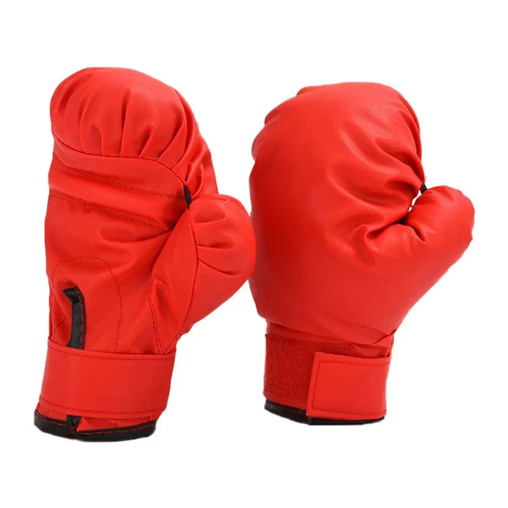 Guantes de boxeo transpirables rojos de dedos completos Sanda - imagen 3