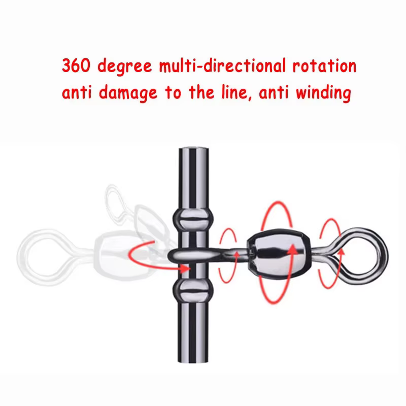 Conector Swivel 3 vías acero inoxidable pesca alta resistencia - imagen 3
