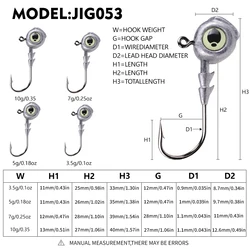 Anzuelos Jig Head ojos Glow para lubina, acero de carbono