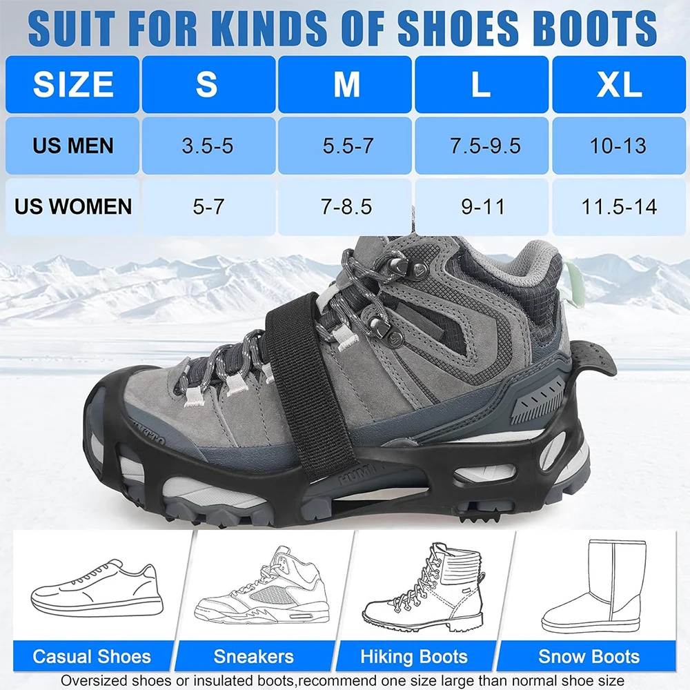 Crampones antideslizantes para hielo y nieve elásticos – tracción - imagen 2