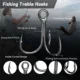 Anzuelos triples FishTrip negros de acero carbono para agua salada - imagen 5