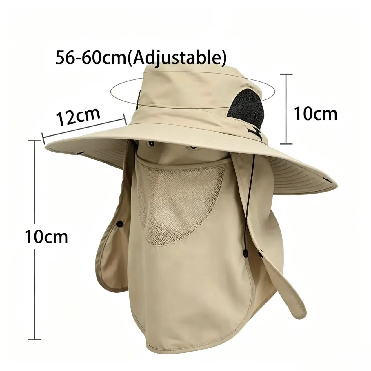 Sombrero anti-UV transpirable con máscara facial extraíble y visera - imagen 2