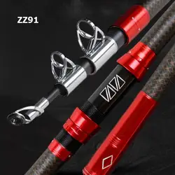 ZZ91 Caña de pescar fibra carbono XXXH 2,4-4,5 m sin carrete