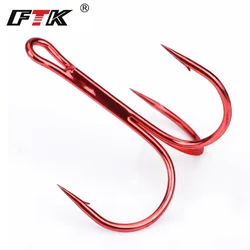 Anzuelos Triples FTK Rojo – Alto Carbono Curva Redonda para Lucio