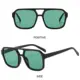 Gafas de sol cuadradas UV400 estilo aviador montura grande negras - imagen 2