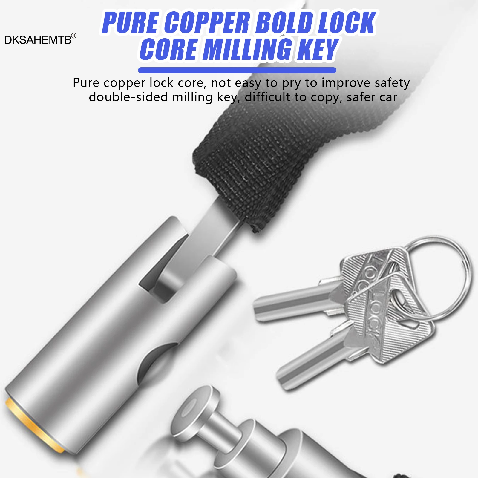 Candado de cadena para moto con cable de seguridad y llaves - imagen 3