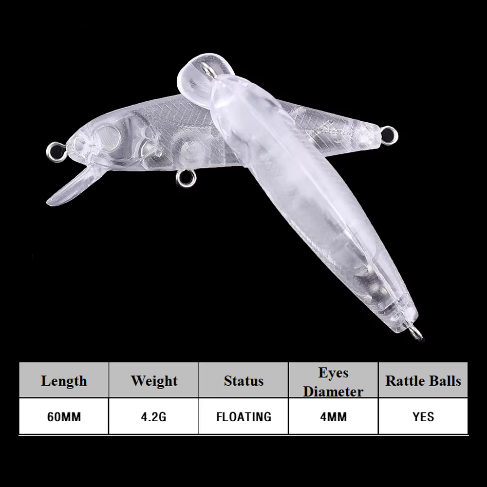 Senuelo Minnow 6cm 4,2g Chan'sHuang – Con sonajero artesanal - imagen 2