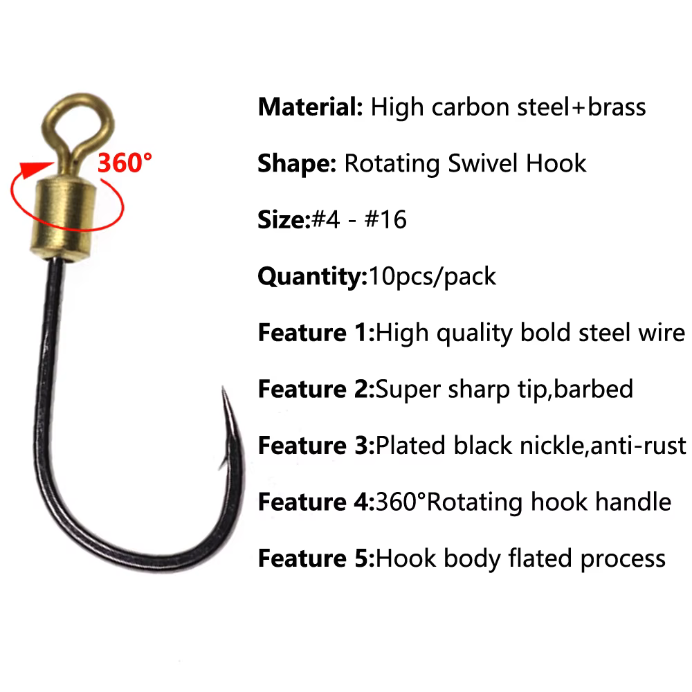 Swivel acero carbono 360° – Giratorio para mar y río - imagen 5