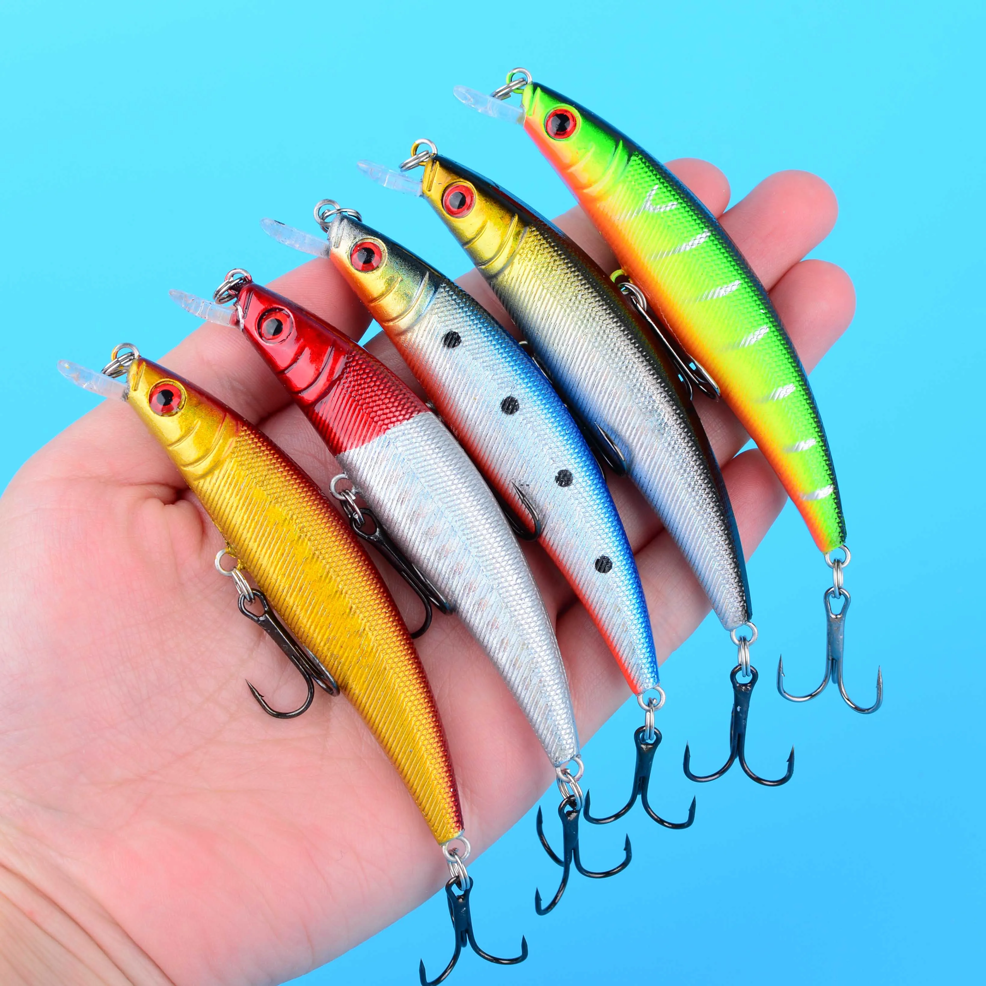 Crankbait Minnow flotante con ojos 3D láser para lubina y lucio - imagen 4