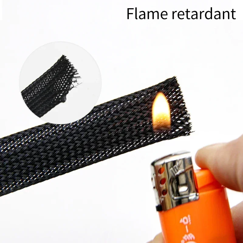 Funda trenzada PET protectora para cable expandible de alta densidad