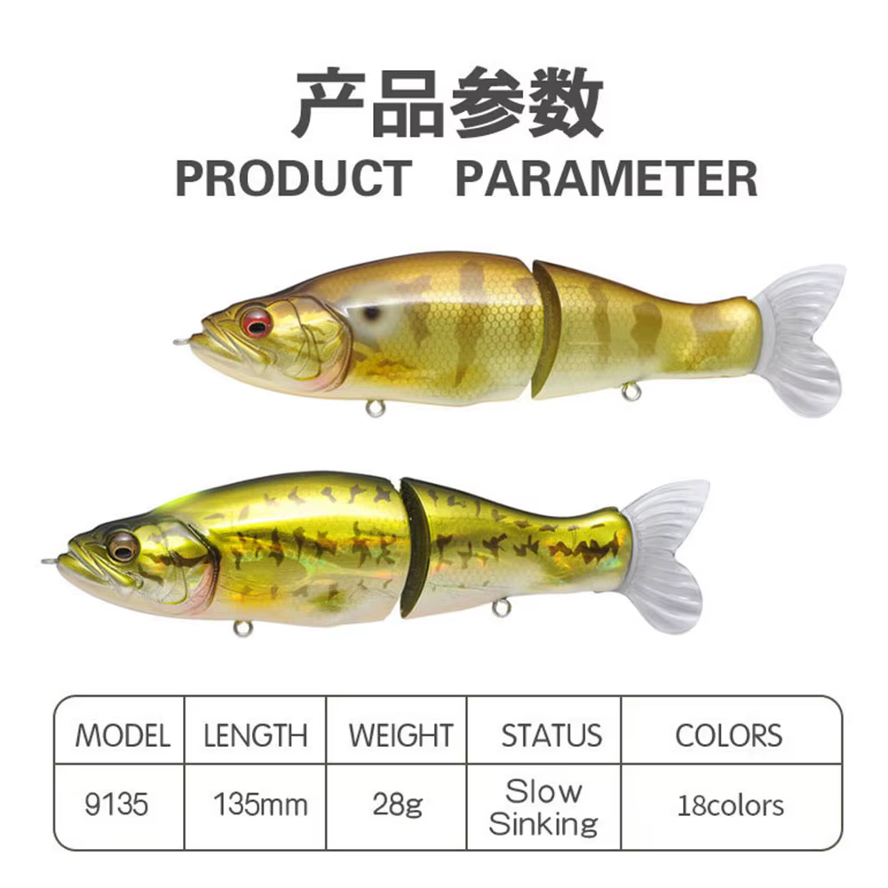 Señuelos Glidebait Articulados 135mm 28g para Lubina y Lucio - imagen 3